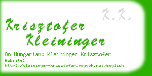 krisztofer kleininger business card